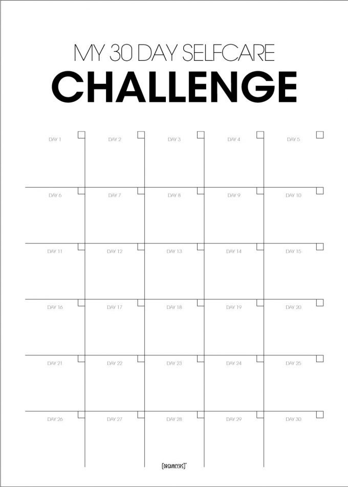 30 days selfcare challenge poster