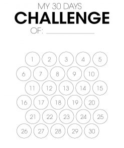 my 30 days challenge poster