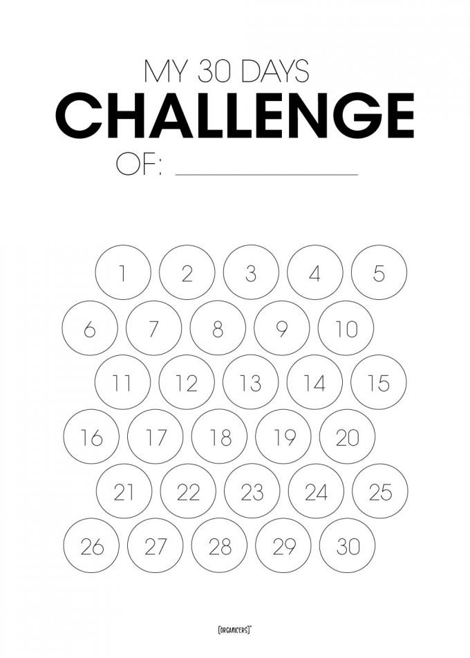 my 30 days challenge poster