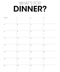 Meal planner poster, that helps you with organizing your meals