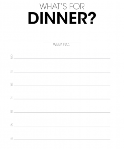 meal planner poster one week
