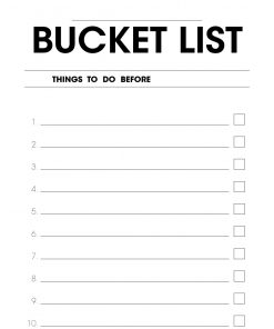bucket list poster