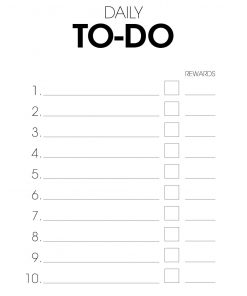 Daily to do list planner poster