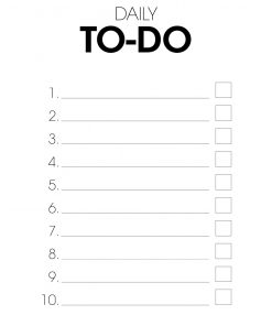 poster with daily to-do list