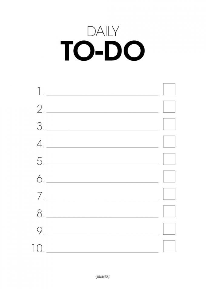 poster with daily to-do list
