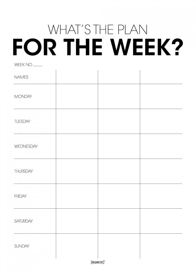 whats the plan for the week 3 people poster