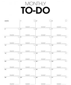 to-do list for a month poster