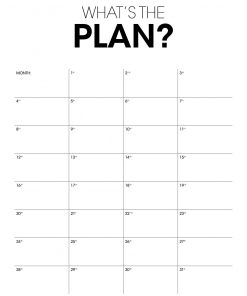 whats the plan one month poster planner