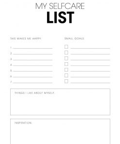 selfcare list poster