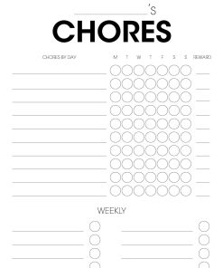 poster planners with chores