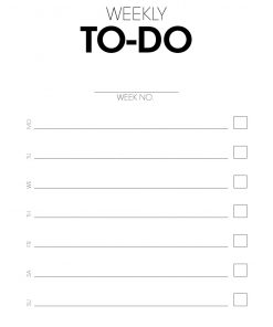weekly to-do list poster