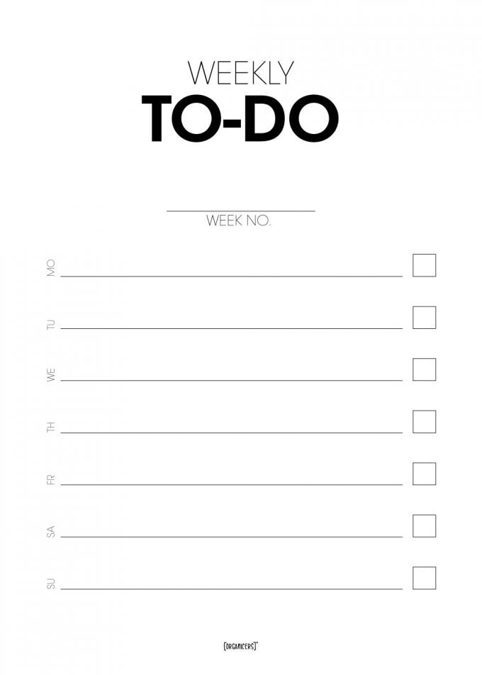 weekly to-do list poster