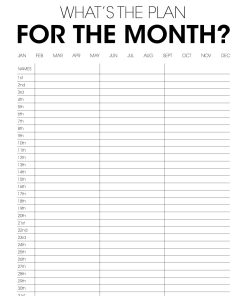 month planner calendar poster